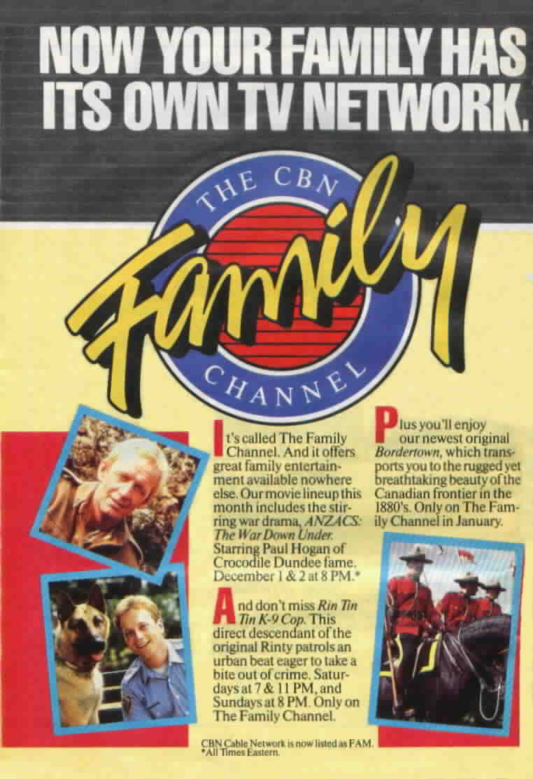 Family Channel Ad from December 1988